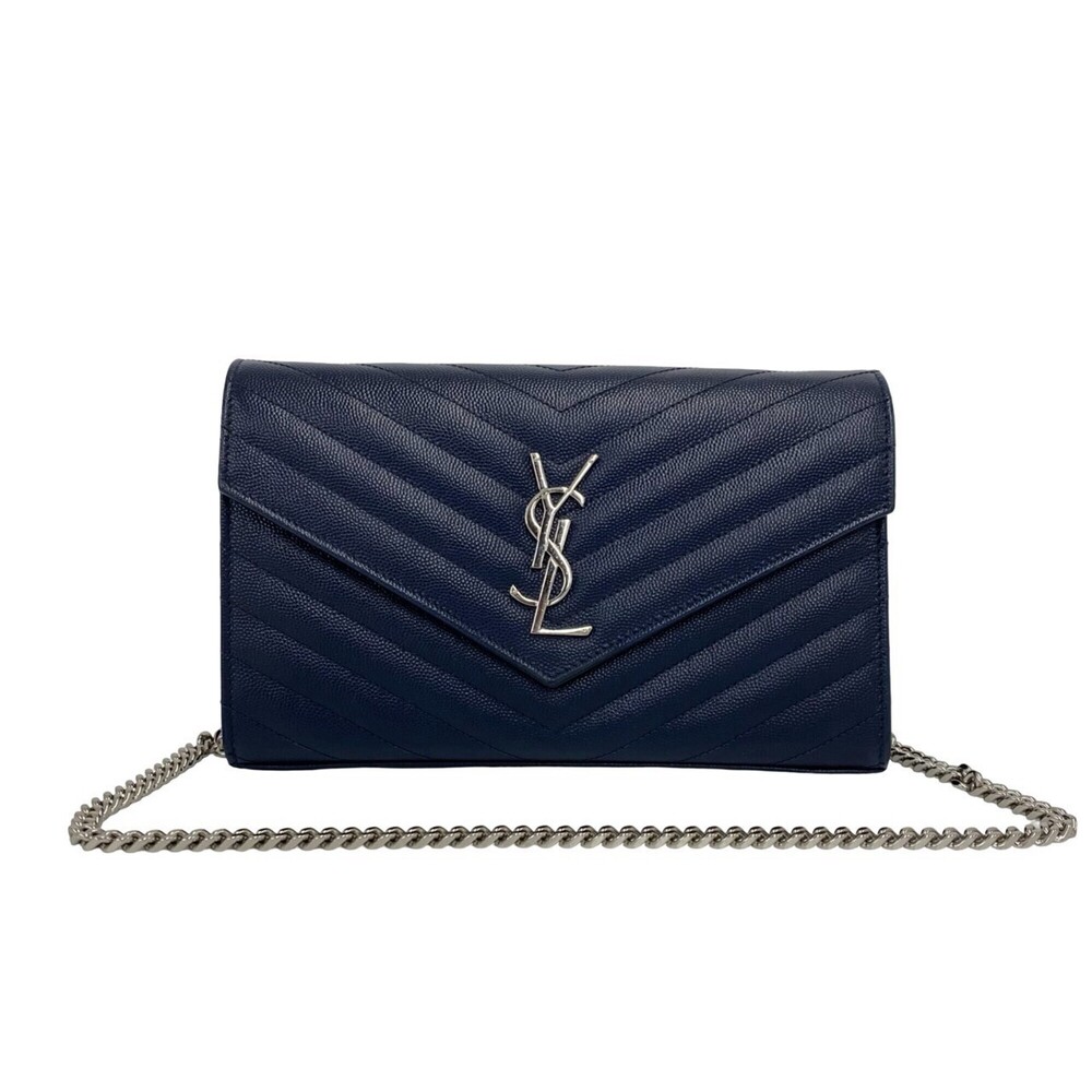 Yves Saint Laurent Saint Laurent Paris Ysl Cassandra Logo Hardware Leather Ch...